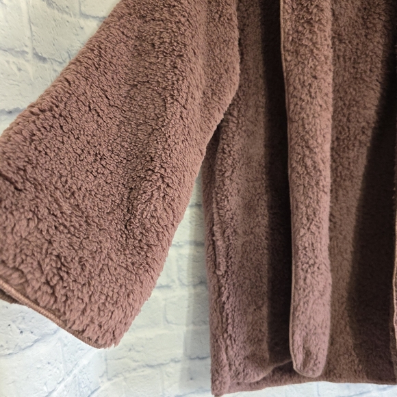 PINK Victoria's Secret Sherpa Teddy Hoodie Cardigan Jacket Medium / Large New - Picture 12 of 16